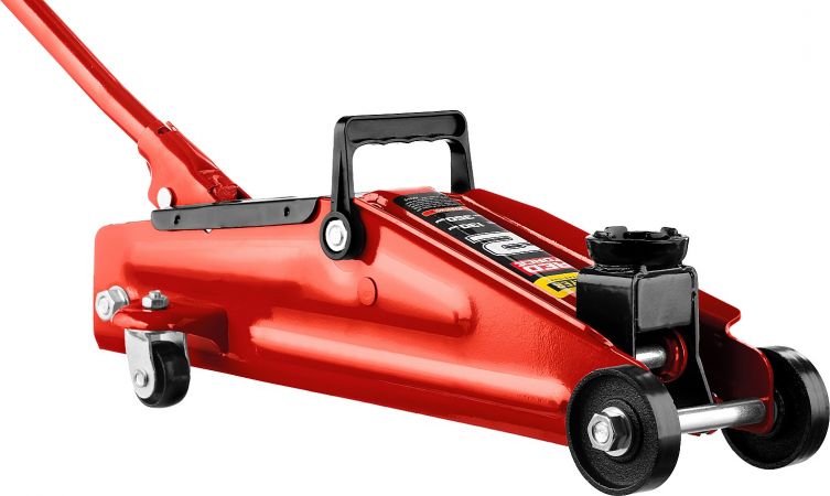 STAYER R-28 2т 130-350мм подкатной домкрат для легковых а/м, RED FORCE