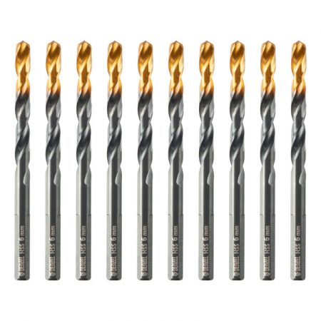 Сверло по металлу, 6 мм, HSS-Tin, Golden Tip, 10 шт. Denzel