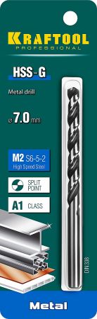 KRAFTOOL HSS-G 7.0 х109мм, Сверло по металлу HSS-G, сталь М2(S6-5-2) KRAFTOOL HSS-G 7.0 х109мм, Сверло по металлу HSS-G, сталь М2(S6-5-2)
