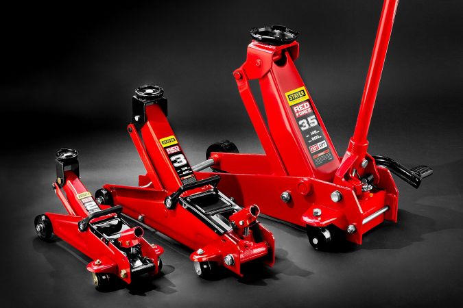 STAYER R-55 3т 155-545мм подкатной домкрат с высоким подъемом, RED FORCE