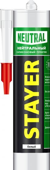 Герметик STAYER MASTER нейтральный силиконовый, белый, 260мл 