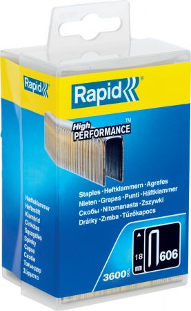 RAPID 18 мм скобы узкие, супертвердые, закаленные тип 55 (C / 14 / 606), 3600 шт RAPID 18 мм скобы узкие, супертвердые, закаленные тип 55 (C / 14 / 606), 3600 шт