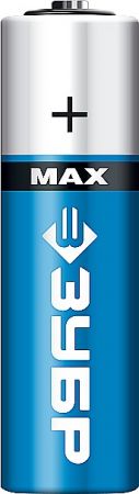 Батарейка ЗУБР TURBO MAX щелочная (алкалиновая), тип AA, 1,5В, 2шт на карточке 