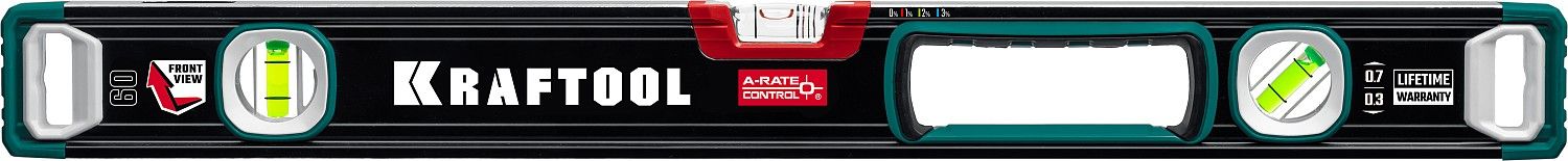 Kraftool A-RATE CONTROL 600 мм, сверхпрочный уровень с зеркальным глазком