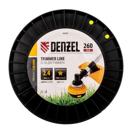 Леска для триммера звезда, 2,4мм х 260м, на DIN катушке FLEX CORD// Denzel Леска для триммера звезда, 2,4мм х 260м, на DIN катушке FLEX CORD// Denzel
