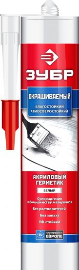 Герметик акриловый ЗУБР ЭКСПЕРТ белый, универсальный, 280мл 