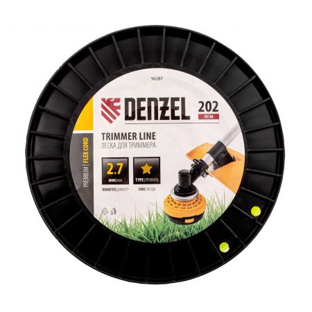 Леска для триммера звезда, 2,7мм х 202м, на DIN катушке FLEX CORD// Denzel