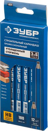 Карандаш ЗУБР разметочный графитный, 180мм, 1шт Карандаш ЗУБР разметочный графитный, 180мм, 1шт