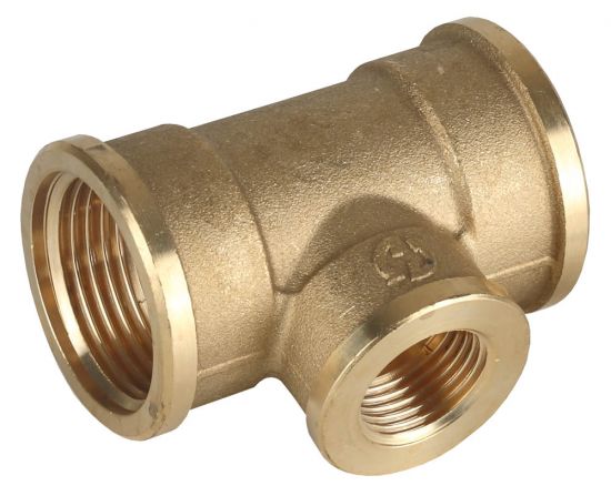 Тройник GENERAL FITTINGS переходной, латунь, г/г/г, 1"-1/2"-1"