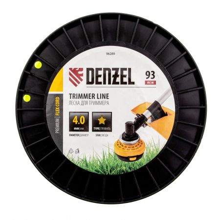 Леска для триммера звезда, 4,0мм х 93м, на DIN катушке FLEX CORD// Denzel