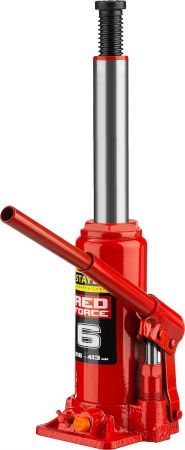 STAYER RED FORCE 6т 216-413мм домкрат бутылочный гидравлический STAYER RED FORCE 6т 216-413мм домкрат бутылочный гидравлический