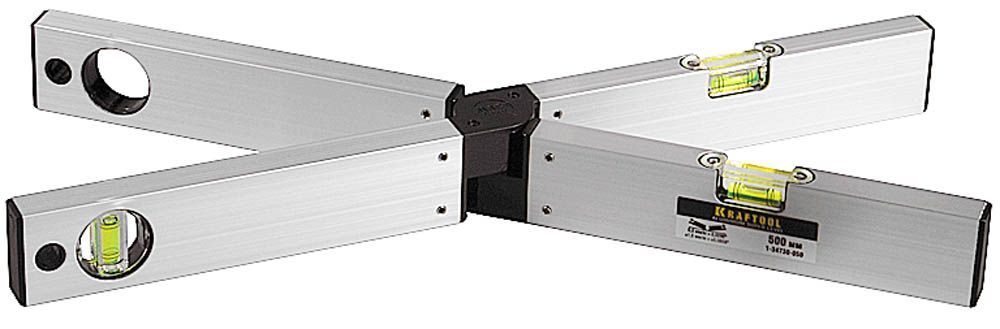 Уровень KRAFTOOL PRO MASS Level, раскладной, 3 ампулы, 500мм 