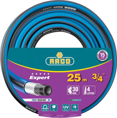 Шланг RACO EXPERT поливочный, 30атм., армированный, 4-х слойный, 3/4"x25м