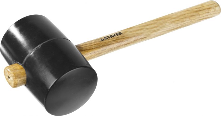 STAYER  1100г Чёрная резиновая киянка с деревянной рукояткой