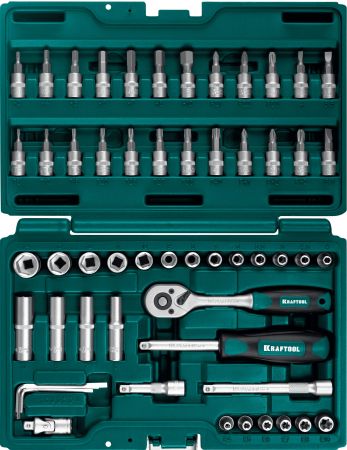 KRAFTOOL X-Drive, 57 предм., (1/4″), универсальный набор инструмента (27885-H57) KRAFTOOL X-Drive, 57 предм., (1/4″), универсальный набор инструмента (27885-H57)
