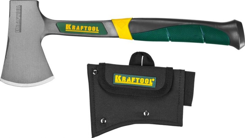 Топорик KRAFTOOL PRO туристический цельнокованый с трехкомпонентной рукояткой, в чехле, 0,6 кг Топорик KRAFTOOL PRO туристический цельнокованый с трехкомпонентной рукояткой, в чехле, 0,6 кг