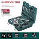 KRAFTOOL X-Drive 108, 108 предм., (1/2″+3/8″+1/4″), универсальный набор инструмента (27888-H108)