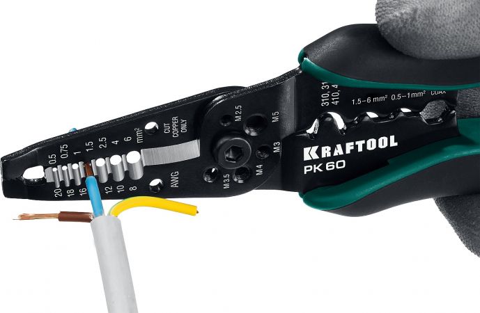 PK-60 стриппер многофункциональный, 0.5 - 6 мм2, KRAFTOOL PK-60 стриппер многофункциональный, 0.5 - 6 мм2, KRAFTOOL