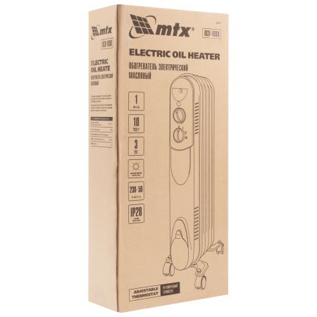 Масляный обогреватель MTX OCH-1000, 230 В, 1000 Вт // MTX Масляный обогреватель MTX OCH-1000, 230 В, 1000 Вт // MTX