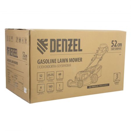 Газонокосилка бензиновая GLD-520SP-BS, 163 см3, Briggs Stratton, ширина 52 см, привод, 60 л Denzel Газонокосилка бензиновая GLD-520SP-BS, 163 см3, Briggs Stratton, ширина 52 см, привод, 60 л Denzel