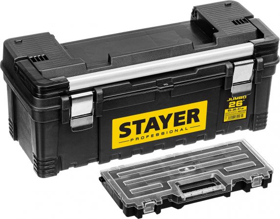 Ящик для инструмента "JUMBO-26" пластиковый, STAYER Professional Ящик для инструмента "JUMBO-26" пластиковый, STAYER Professional