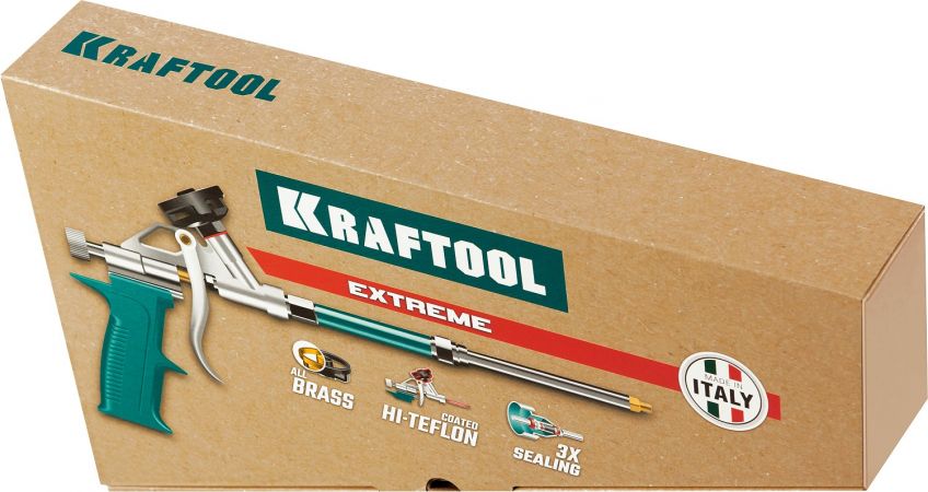 Полностью разборный обслуживаемый пистолет для монтажной пены KRAFTOOL EXTREME Полностью разборный обслуживаемый пистолет для монтажной пены KRAFTOOL EXTREME