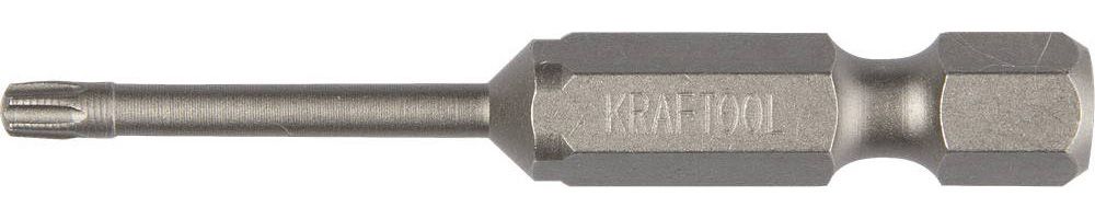 Биты KRAFTOOL ЕХPERT торсионные кованые, обточенные, Cr-Mo сталь, тип хвостовика E 1/4, Т10, 50мм, 2шт 