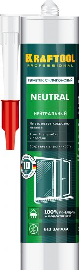 Герметик силиконовый KRAFTOOL белый, нейтральный, 300мл 