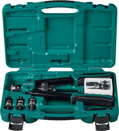 KRAFTOOL NUT-12 резьбовой двуручный заклепочник в кейсе KRAFTOOL NUT-12 резьбовой двуручный заклепочник в кейсе