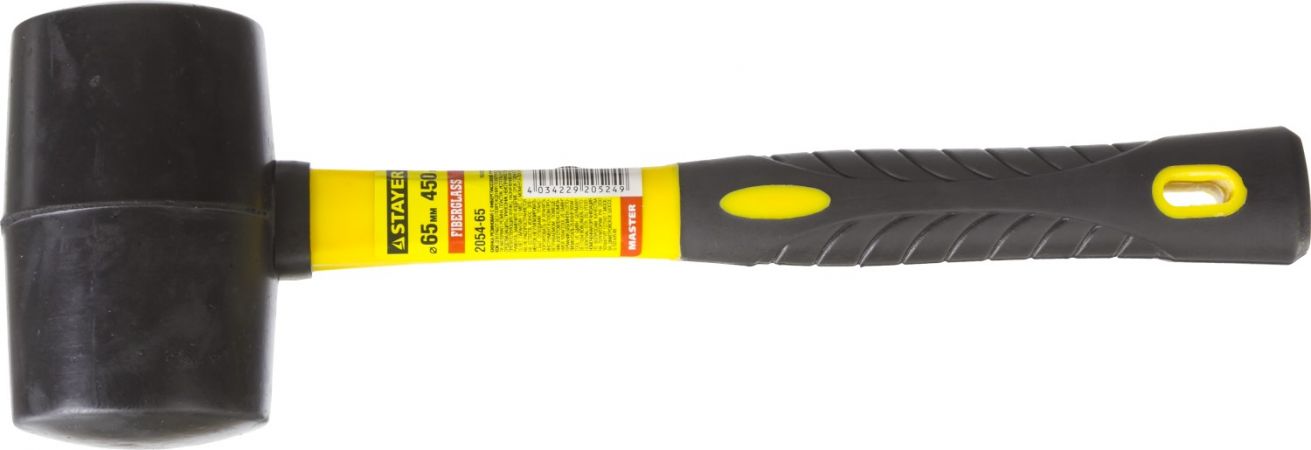 STAYER 450г Чёрная резиновая киянка с фиберглассовой рукояткой STAYER 450г Чёрная резиновая киянка с фиберглассовой рукояткой