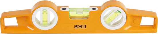 Уровень JCB Торпедо литой алюминиевый, 3 ампулы, точность 0,5мм/м, 25см 