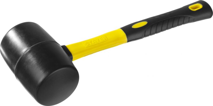 STAYER 900г Чёрная резиновая киянка с фиберглассовой рукояткой STAYER 900г Чёрная резиновая киянка с фиберглассовой рукояткой