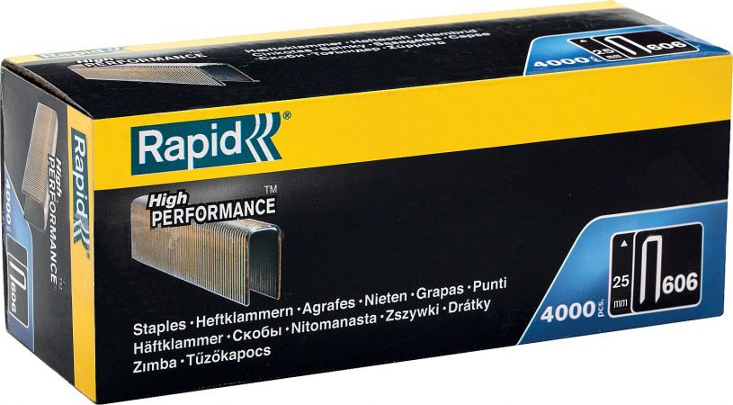 RAPID 25 мм скобы узкие, супертвердые, закаленные тип 55 (C / 14 / 606), 4000 шт