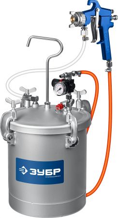 ЗУБР KNB-10, 10 л, Красконагнетательный бак с краскораспылителем, Профессионал (064064)