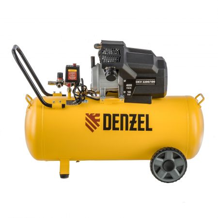 Компрессор воздушный DKV2200/100, Х-PRO 2.2 кВт, 400 л/мин, 100л Denzel Компрессор воздушный DKV2200/100, Х-PRO 2.2 кВт, 400 л/мин, 100л Denzel