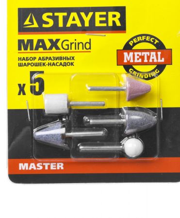 Набор STAYER "MASTER": Абразивные минишарошки-насадки для гравера и дрели, хвостовик d 3,2мм, 5 предм. Набор STAYER "MASTER": Абразивные минишарошки-насадки для гравера и дрели, хвостовик d 3,2мм, 5 предм.