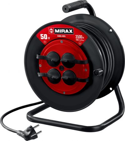 MIRAX ПВС, 3 х 2.5 мм2, 50 м, 3500 Вт, IP44, силовой удлинитель на катушке (55051-50) MIRAX ПВС, 3 х 2.5 мм2, 50 м, 3500 Вт, IP44, силовой удлинитель на катушке (55051-50)