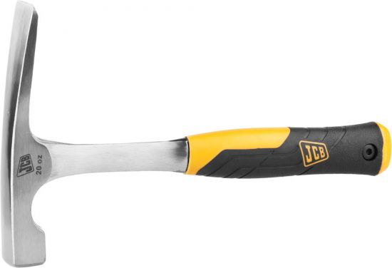 Молоток каменщика JCB цельнокованый, двухкомпонентная виброгасящая рукоятка, 550г 