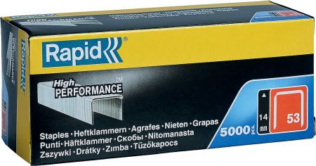 RAPID 14 мм тонкие скобы, супертвердые, профессиональные тип 53 (A / 10 / JT21), 5000 шт