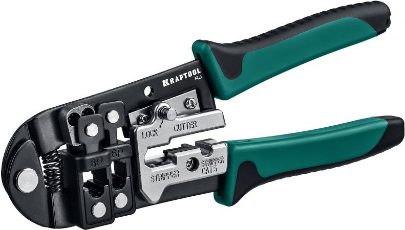 RJ  кримпер универсальный, RJ45, RJ11/RJ12, KRAFTOOL