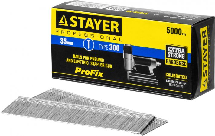 STAYER 35 мм гвозди для нейлера тип 300, 5000 шт STAYER 35 мм гвозди для нейлера тип 300, 5000 шт