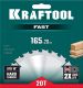 KRAFTOOL Fast 165х20мм 20Т, диск пильный по дереву