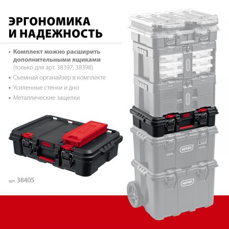 KETER STACKNROLL, 526 х 341 х 148 мм, (21″), пластиковый ящик-кейс (38405) KETER STACKNROLL, 526 х 341 х 148 мм, (21″), пластиковый ящик-кейс (38405)