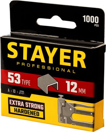 STAYER 12 мм скобы для степлера тонкие тип 53, 1000 шт