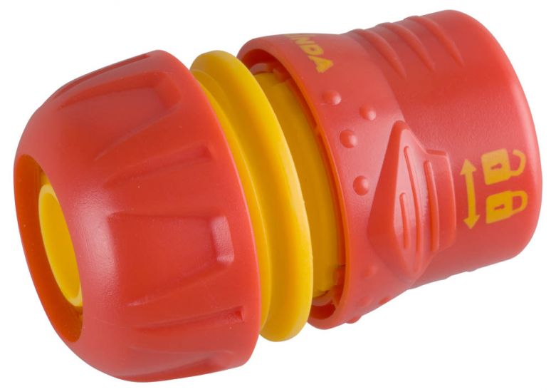GRINDA PROLine TL-34, 3/4", соединитель быстросъёмный для шланга, с запирающим механизмом, из ударопрочного пластика с TPR