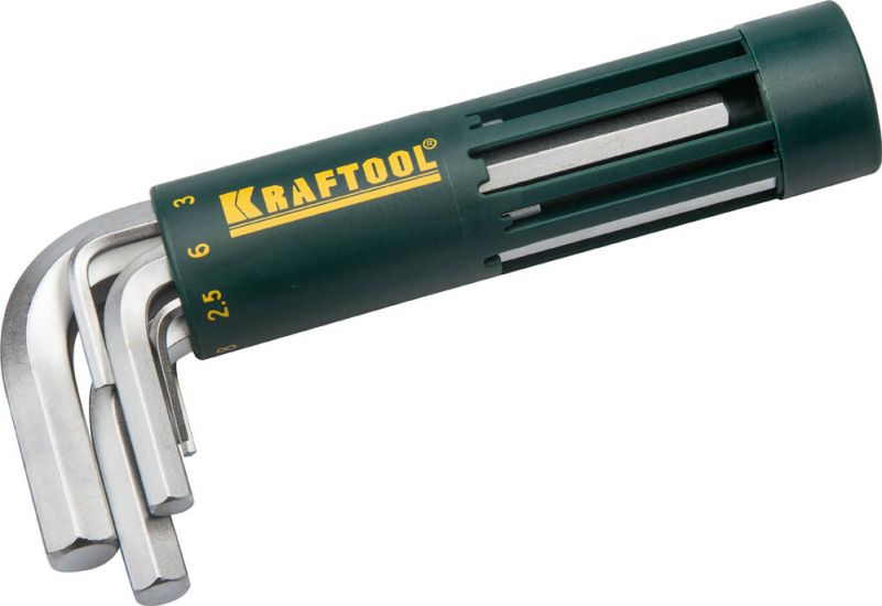 Набор KRAFTOOL Ключи имбусовые короткие, 2-10мм, 8 предметов 