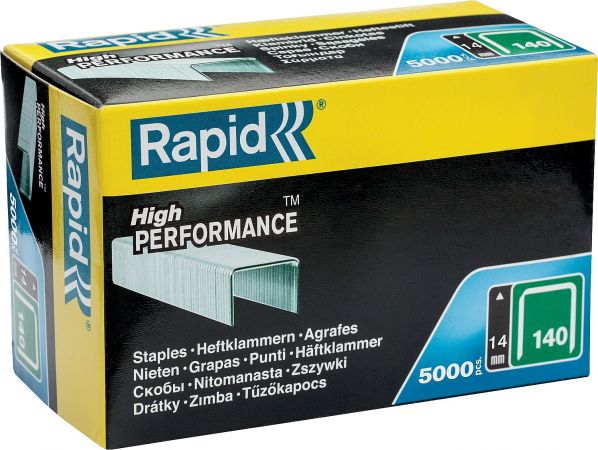 RAPID 14 мм широкие скобы, супертвердые, профессиональные тип 140 (G / 11 / 57), 5000 шт RAPID 14 мм широкие скобы, супертвердые, профессиональные тип 140 (G / 11 / 57), 5000 шт