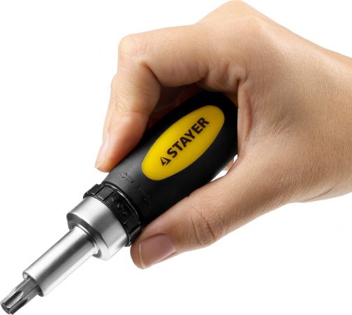 STAYER Compact-38 набор: реверсивная отверка с насадками 38 шт STAYER Compact-38 набор: реверсивная отверка с насадками 38 шт