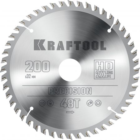 KRAFTOOL Precision, 200 х 32 мм, 48Т, пильный диск по дереву (36952-200-32) KRAFTOOL Precision, 200 х 32 мм, 48Т, пильный диск по дереву (36952-200-32)
