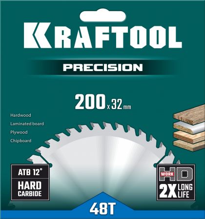 KRAFTOOL Precision, 200 х 32 мм, 48Т, пильный диск по дереву (36952-200-32) KRAFTOOL Precision, 200 х 32 мм, 48Т, пильный диск по дереву (36952-200-32)